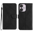 For Xiaomi Redmi 13C 5G Stitching Embossed Leather Phone Case(Black) - 1