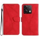 For Xiaomi Redmi Note 13 4G Global Stitching Embossed Leather Phone Case(Red) - 1