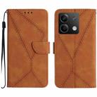 For Xiaomi Redmi Note 13 4G Global Stitching Embossed Leather Phone Case(Brown) - 1