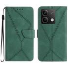 For Xiaomi Redmi Note 13 4G Global Stitching Embossed Leather Phone Case(Green) - 1