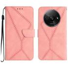 For Xiaomi Redmi A3 Stitching Embossed Leather Phone Case(Pink) - 1