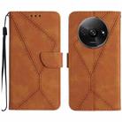 For Xiaomi Redmi A3 Stitching Embossed Leather Phone Case(Brown) - 1