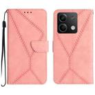 For Xiaomi Redmi Note 13 Pro 4G Global Stitching Embossed Leather Phone Case(Pink) - 1