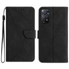 For Redmi Note 12 Pro 5G Stitching Embossed Leather Phone Case(Black) - 1