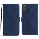 For Redmi Note 12 Pro 5G Stitching Embossed Leather Phone Case(Blue) - 1