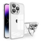 For iPhone 14 Plus Invisible Lens Bracket Matte Transparent Phone Case(Silver) - 1