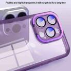 For iPhone 13 Invisible Lens Bracket Matte Transparent Phone Case(Dark Green) - 2