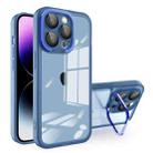 For iPhone 15 Plus Invisible Lens Bracket Matte Transparent MagSafe Phone Case(Royal Blue) - 1