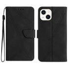 For iPhone 13 Stitching Embossed Leather Phone Case(Black) - 1