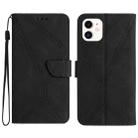 For iPhone 11 Stitching Embossed Leather Phone Case(Black) - 1