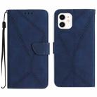 For iPhone 11 Stitching Embossed Leather Phone Case(Blue) - 1