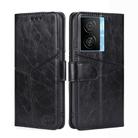 For vivo iQOO Z7x Geometric Stitching Leather Phone Case(Black) - 1