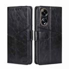 For OPPO A1 5G Geometric Stitching Leather Phone Case(Black) - 1