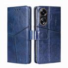 For OPPO A1 5G Geometric Stitching Leather Phone Case(Blue) - 1