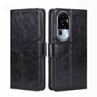 For OPPO Reno10 5G Geometric Stitching Leather Phone Case(Black) - 1