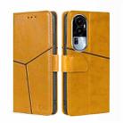 For OPPO Reno10 5G Geometric Stitching Leather Phone Case(Yellow) - 1