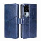 For OPPO Reno10 5G Geometric Stitching Leather Phone Case(Blue) - 1