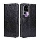 For OPPO Reno10 Pro+ 5G Geometric Stitching Leather Phone Case(Black) - 1