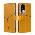 For OPPO Reno10 Pro+ 5G Geometric Stitching Leather Phone Case(Yellow) - 1