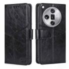 For OPPO Find X7 Ultra 5G Geometric Stitching Leather Phone Case(Black) - 1