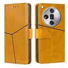 For OPPO Find X7 Ultra 5G Geometric Stitching Leather Phone Case(Yellow) - 1