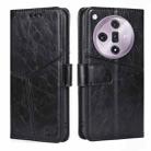 For OPPO Find X7 5G Geometric Stitching Leather Phone Case(Black) - 1