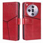 For OPPO Find X7 5G Geometric Stitching Leather Phone Case(Red) - 1