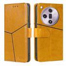 For OPPO Find X7 5G Geometric Stitching Leather Phone Case(Yellow) - 1