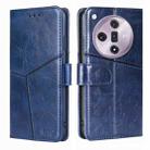 For OPPO Find X7 5G Geometric Stitching Leather Phone Case(Blue) - 1