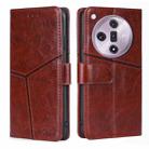 For OPPO Find X7 5G Geometric Stitching Leather Phone Case(Dark Brown) - 1