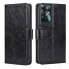 For OPPO Reno11 F 5G Geometric Stitching Leather Phone Case(Black) - 1