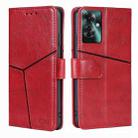 For OPPO Reno11 F 5G Geometric Stitching Leather Phone Case(Red) - 1