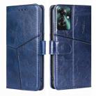 For OPPO Reno11 F 5G Geometric Stitching Leather Phone Case(Blue) - 1