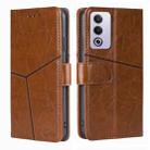 For OPPO A3 Pro 5G India Geometric Stitching Leather Phone Case(Light Brown) - 1