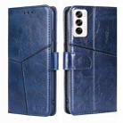 For OPPO Reno12 5G Global Geometric Stitching Leather Phone Case(Blue) - 1