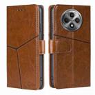 For OPPO Reno12 F 5G Geometric Stitching Leather Phone Case(Light Brown) - 1