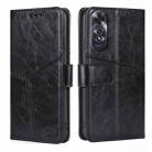 For OPPO A60 4G Global Geometric Stitching Leather Phone Case(Black) - 1