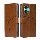 For Realme GT Neo5 SE Geometric Stitching Leather Phone Case(Light Brown) - 1