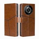 For Realme 11 Pro 5G / 11 Pro+ 5G Geometric Stitching Leather Phone Case(Light Brown) - 1
