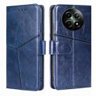 For Realme 12 5G Geometric Stitching Leather Phone Case(Blue) - 1