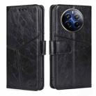 For Realme 12 Pro 5G Geometric Stitching Leather Phone Case(Black) - 1