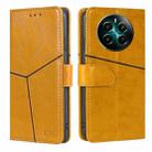 For Realme 12+ 5G Geometric Stitching Leather Phone Case(Yellow) - 1