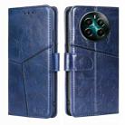 For Realme 12+ 5G Geometric Stitching Leather Phone Case(Blue) - 1