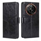 For Realme GT5 Pro 5G Geometric Stitching Leather Phone Case(Black) - 1