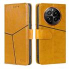 For Realme GT5 Pro 5G Geometric Stitching Leather Phone Case(Yellow) - 1