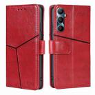 For Realme C65 4G Geometric Stitching Leather Phone Case(Red) - 1