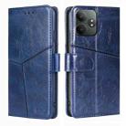 For Realme GT Neo6 SE Geometric Stitching Leather Phone Case(Blue) - 1