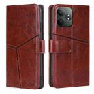 For Realme GT Neo6 SE Geometric Stitching Leather Phone Case(Dark Brown) - 1