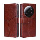 For Xiaomi 13 Ultra 5G Geometric Stitching Leather Phone Case(Dark Brown) - 1