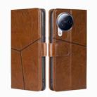 For Xiaomi Civi 3 5G Geometric Stitching Leather Phone Case(Light Brown) - 1